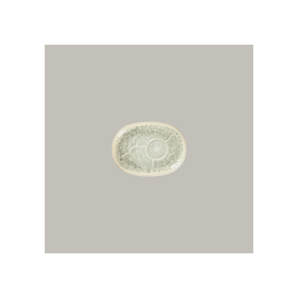 PLATO OVALADO 19 CM  PARA POCILLO TE KRUSH CELADON