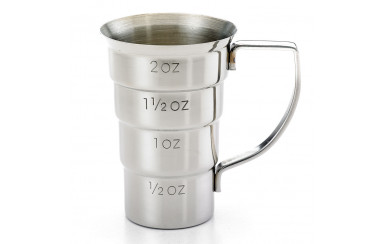JIGGER ESCALONADO CON/MANGO PLATA 2 OZ BAR FLY