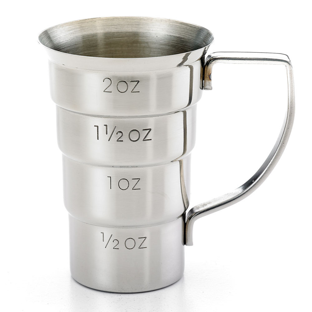 JIGGER ESCALONADO CON/MANGO PLATA 2 OZ BAR FLY